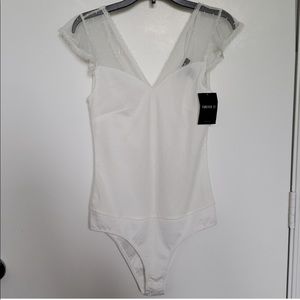 Forever 21 Ivory White Knit Bodysuit